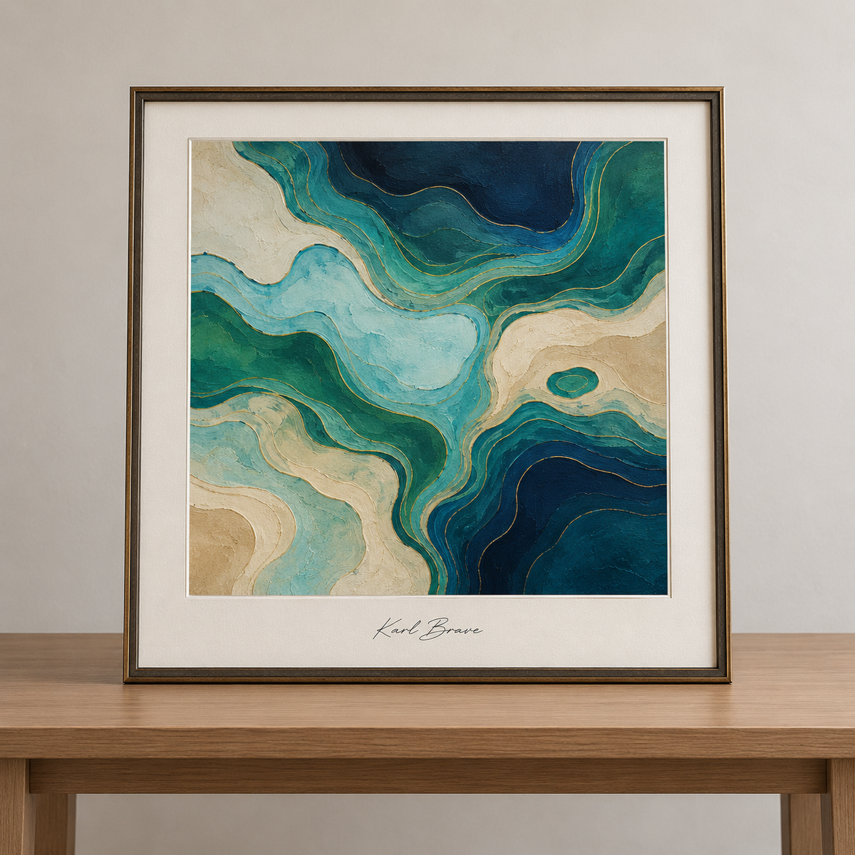 Emerald Topography in a Gallery Frame