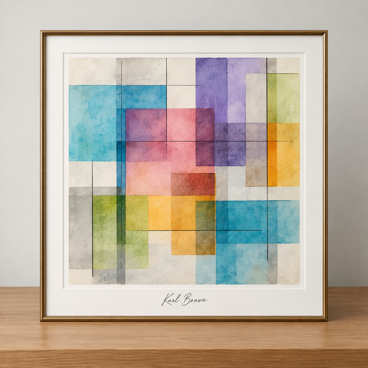 Translucent modernist watercolor grid